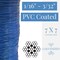 Laureola Industries 1/16" to 3/32" PVC Coated Blue Color Galvanized Cable 7x7 Strand Aircraft Cable Wire Rope, 100 ft ZAG116332-77-GPBT-100 - alternate 3